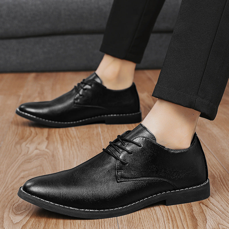 Casual Leather Men's Lace-up Wedding Shoes