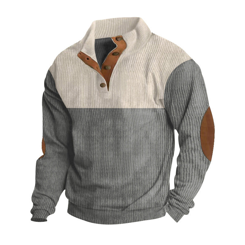Men's Button Half-open Stand Coat Fashion Sweater