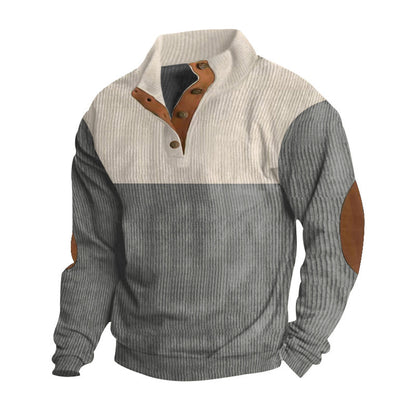 Men's Button Half-open Stand Coat Fashion Sweater