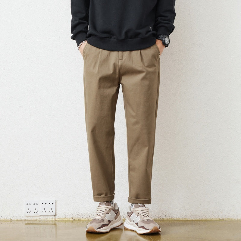 All-matching Khaki Tooling Straight-leg Pants