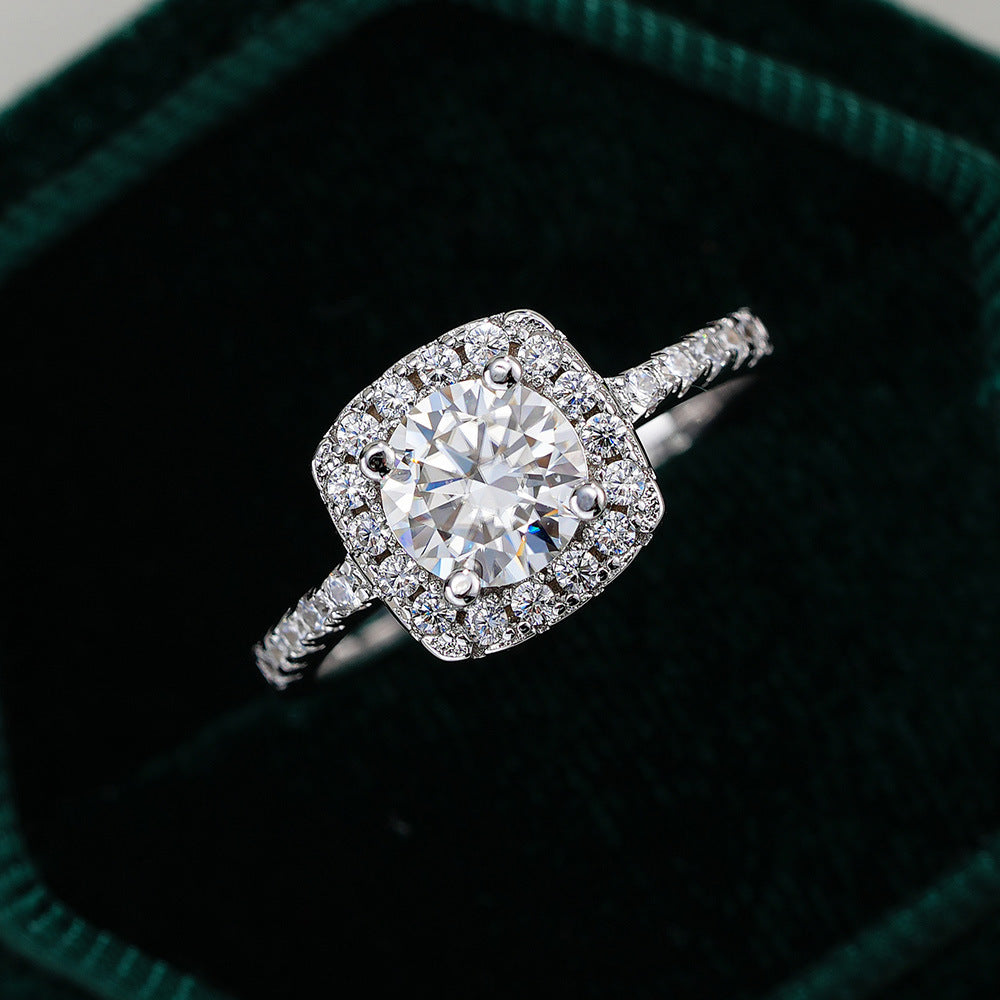 S925 Sterling Silver Plated950 Gold 1 Karat Ring