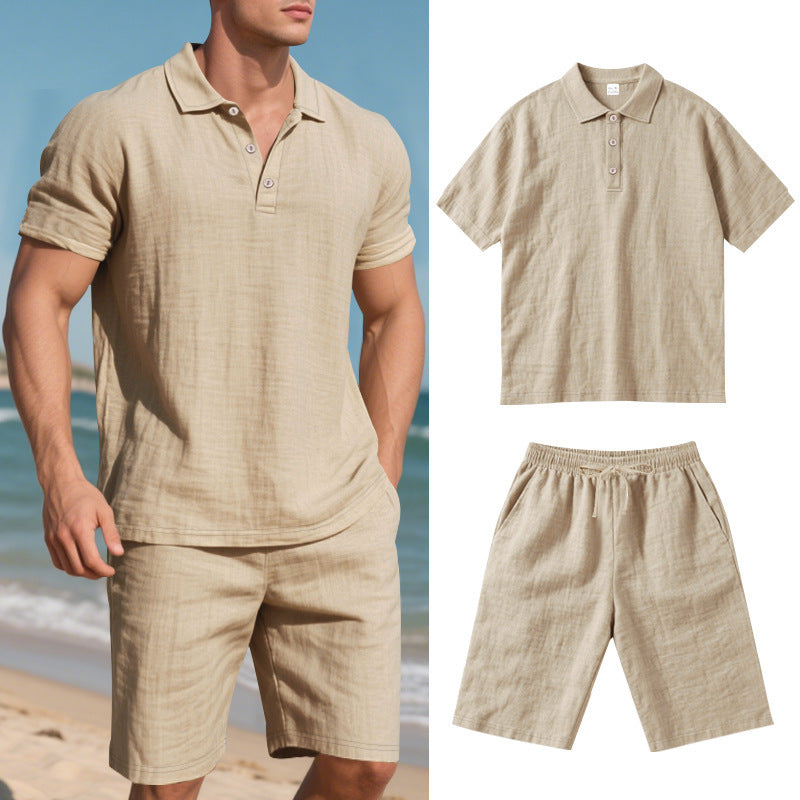 Men's Loose Linen Breathable Shorts Suit