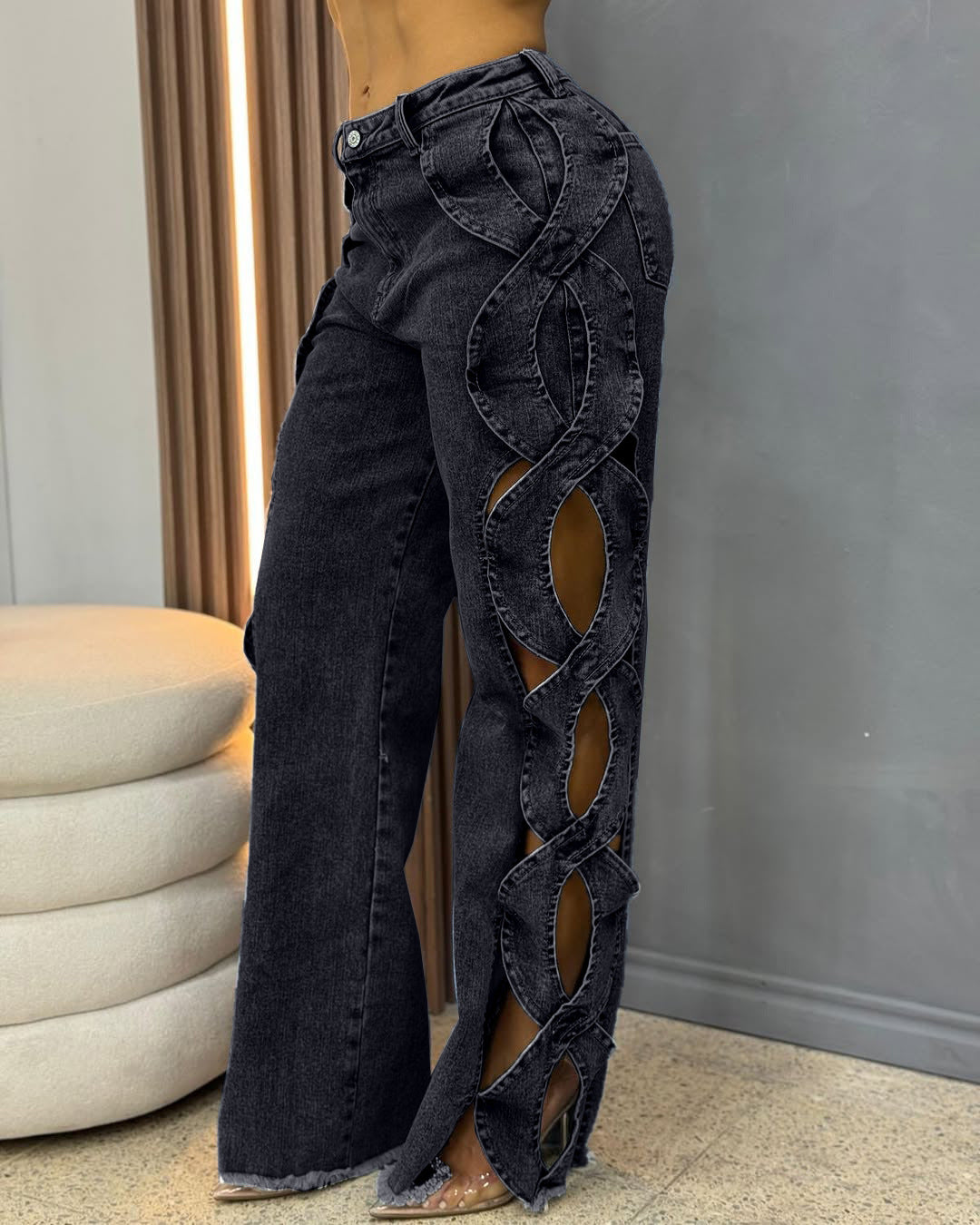 Women Jeans Line Denim
