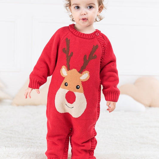 Newborn Baby Clothes Crawling Thickening Out