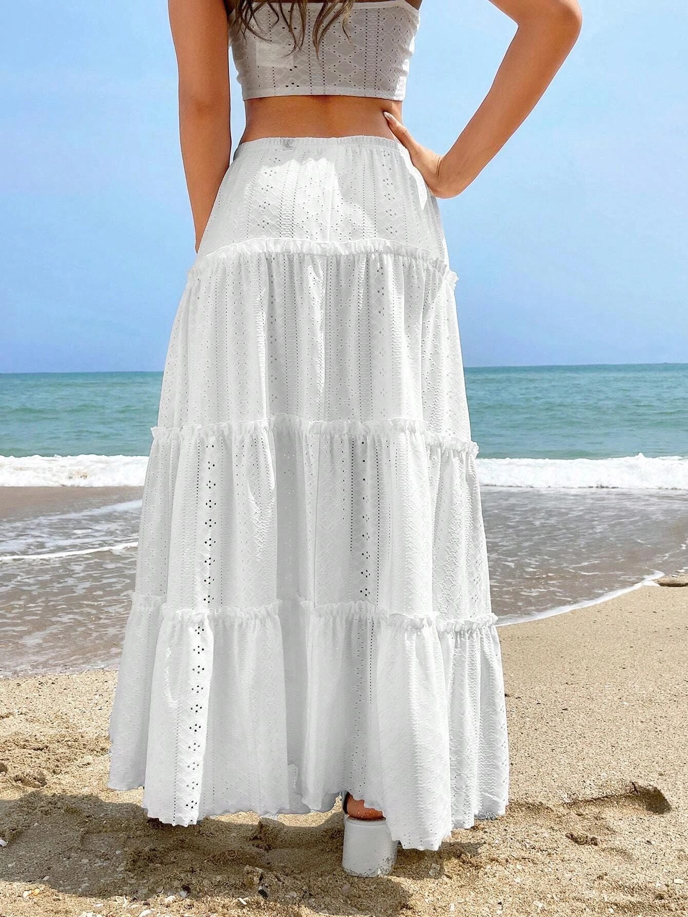 Women's Waist Mid-length Stitching Skirt