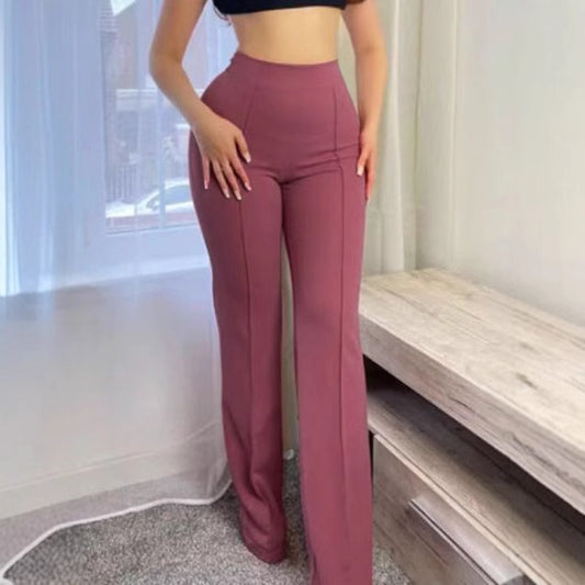 Fashionable Slim Fit High Waist Wide Pants