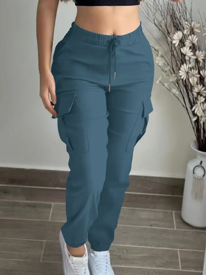 Fashion Drawstring Leisure Cargo Trousers