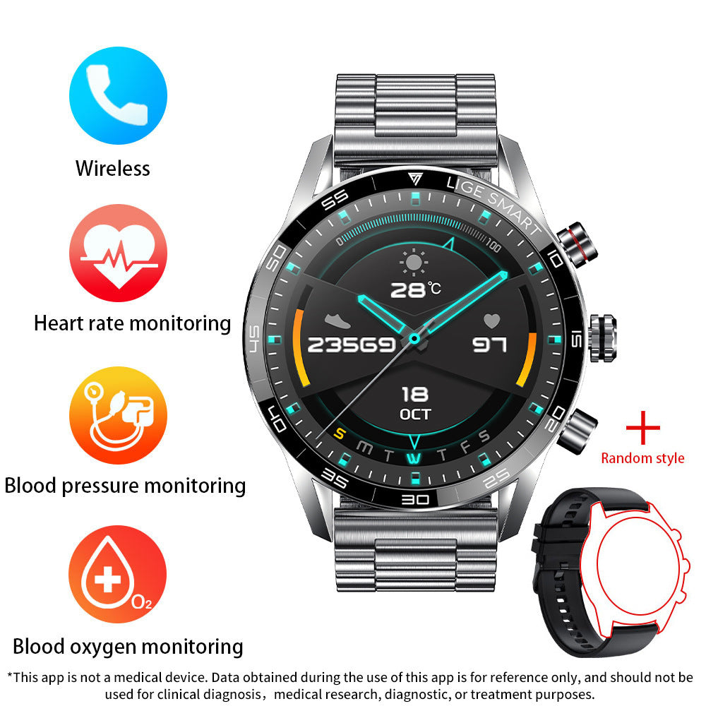 Smart Blood Pressure Heart Rate Bluetooth Watch