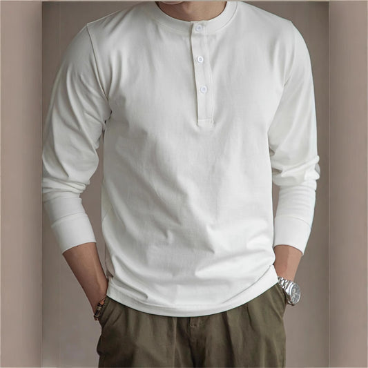 Henley Shirt Slim Cotton T-shirt