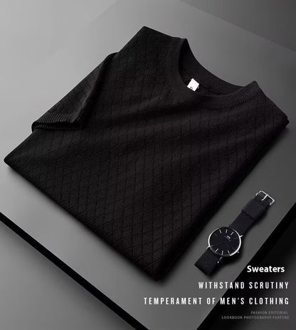 Men's Ice Silk Cut-out V-neck T-shirt