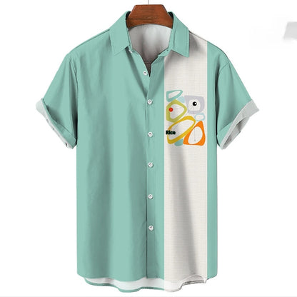 Men's Hawaiian Shirt Button Short Sleeve