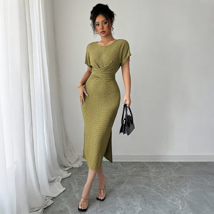 European & American Elegant Style Slim Waist Dress