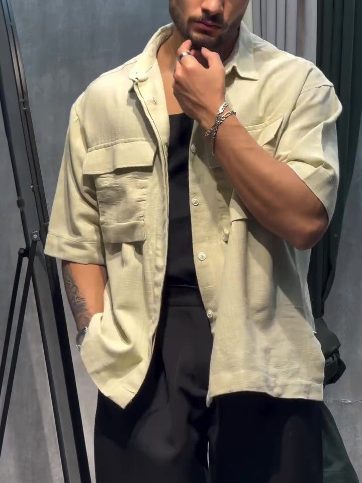 Casual Pocket Short Sleeve Shirt