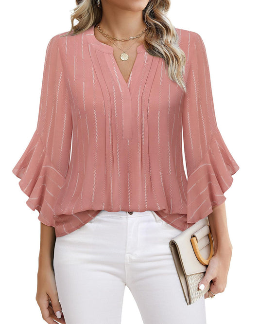 Women's Three-quarters Sleeve Tops Dressy