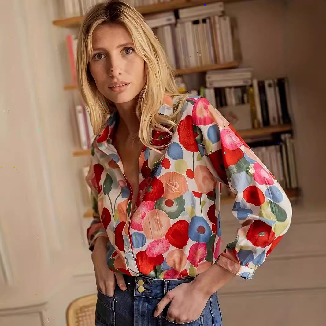 Long Sleeve Shirt Floral Top Gorgeous