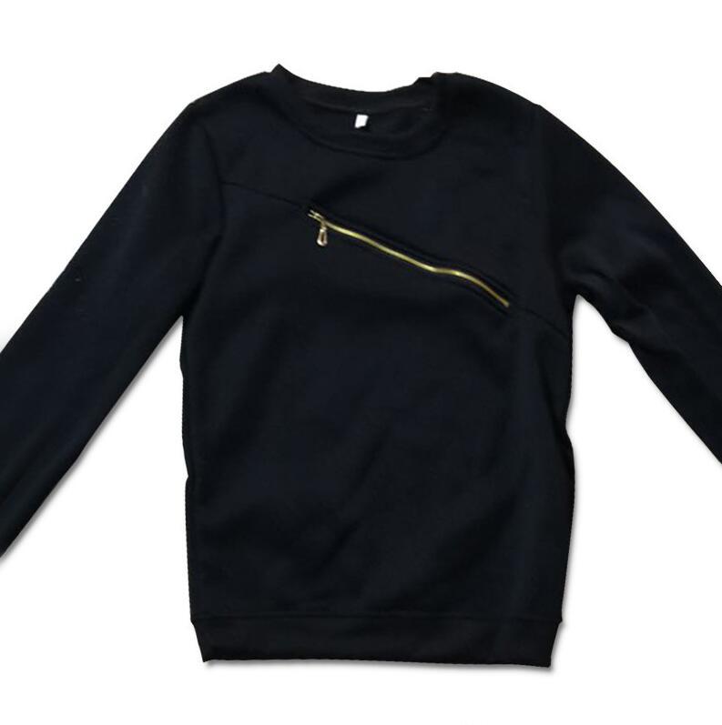 Sexy zipper plus velvet long sleeve sweater suit