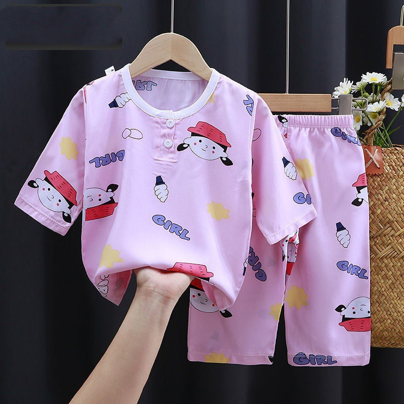 Boy Cotton Silk Air-conditioning Baby Clothes