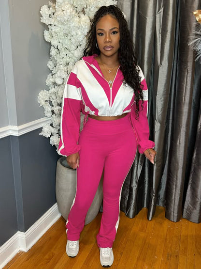 Buckle Waist Stitching Two-piece Suit