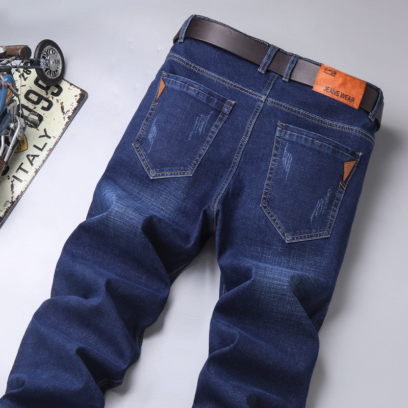 Loose Straight Stretch Long Men's Jeans