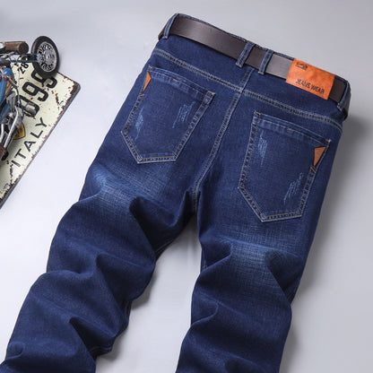 Loose Straight Stretch Long Men's Jeans