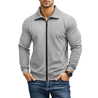 Men's Jacket Waffle Turn-down Collar Coat
