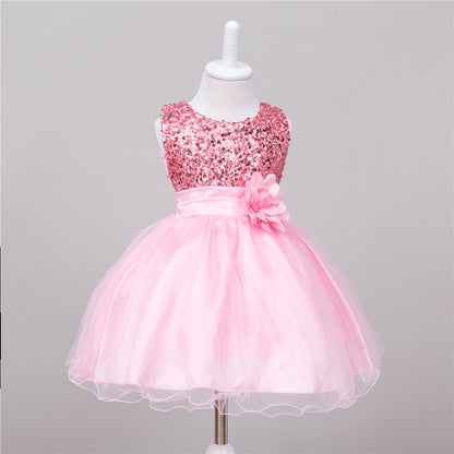 Baby Sequin Flower Girl Wedding Princess Dress
