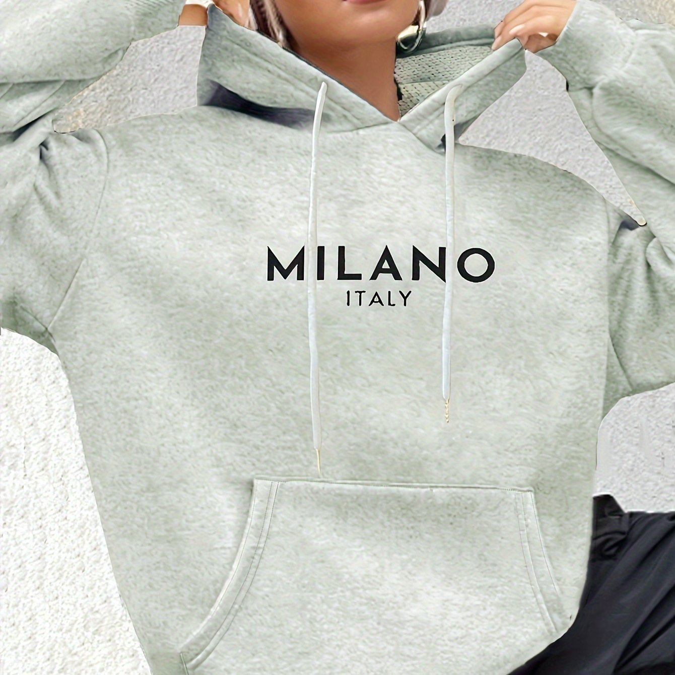 Women's Long Sleeved Kangaroo Pocket Hoodie
