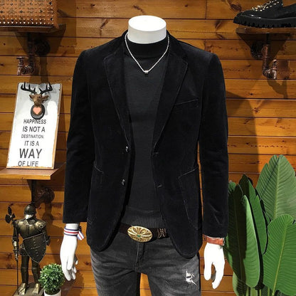 Corduroy Suit Men's Business Slim Fit Casual