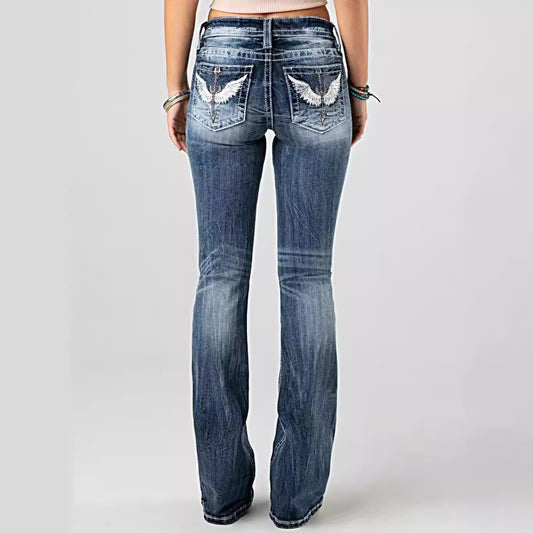 Ladies Heavy Stretch Denim Trousers