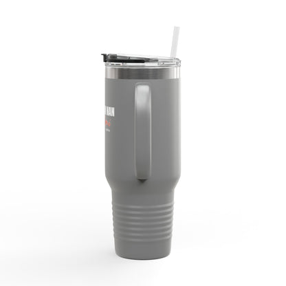 40oz Insulated Travel Mug "Bondye m nan pap Domi"