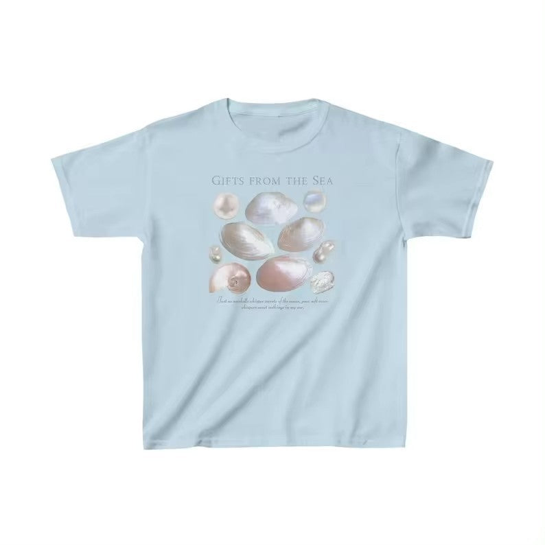 Colorful Pearl Neck T-shirt