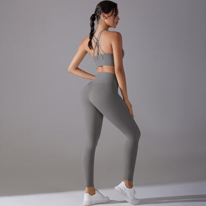 Women Suit Fitness Pants Two-piece Set