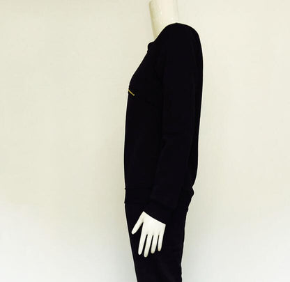 Sexy zipper plus velvet long sleeve sweater suit