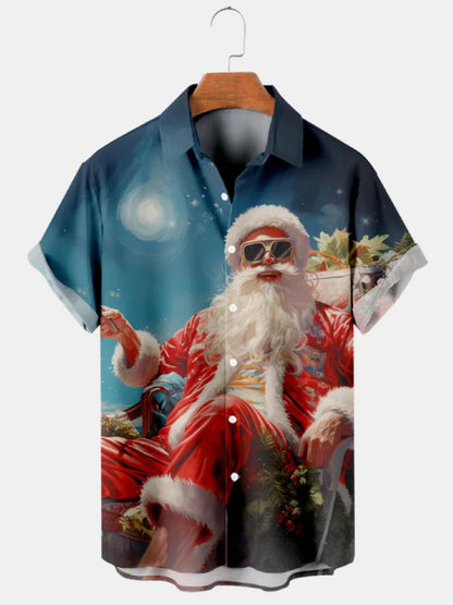 Lapel Hawaiian Shirt Short Sleeve