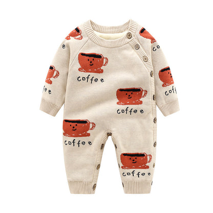 Newborn Baby Clothes Crawling Thickening Out