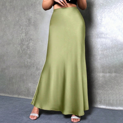 Women's Waist Flared Midi Cocktail Party Wedding Long Skirt