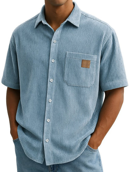 Versatile Leisure Leather Short Sleeve Shirt