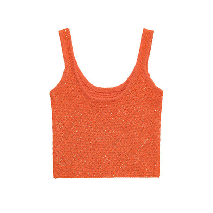 Women Short Top Wide Camisole Vest
