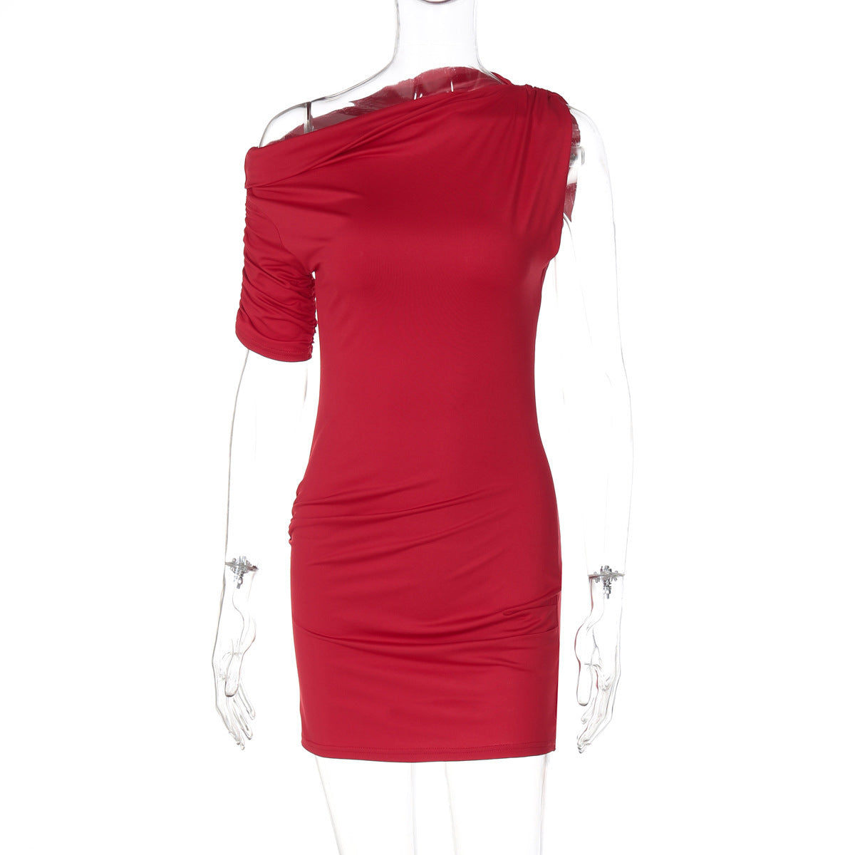 Short Sexy Sheath Asymmetric Dress