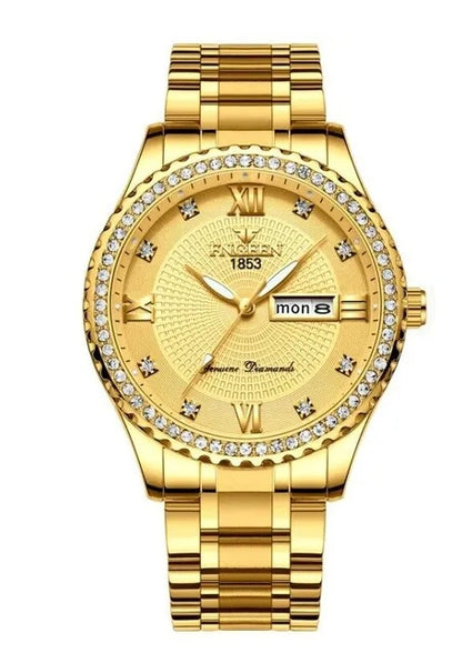 Waterproof Gold Classic Stainless Steel Quartz