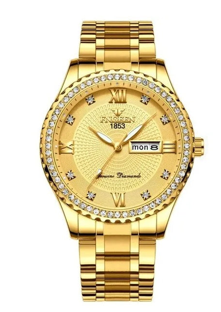 Waterproof Gold Classic Stainless Steel Quartz