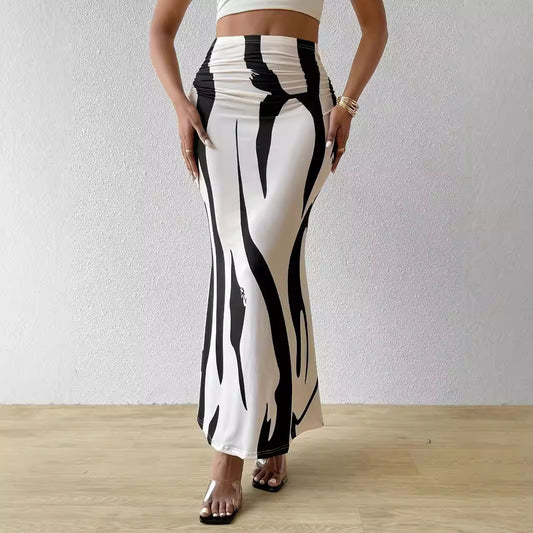 Zebra Pattern Slimming Skirt