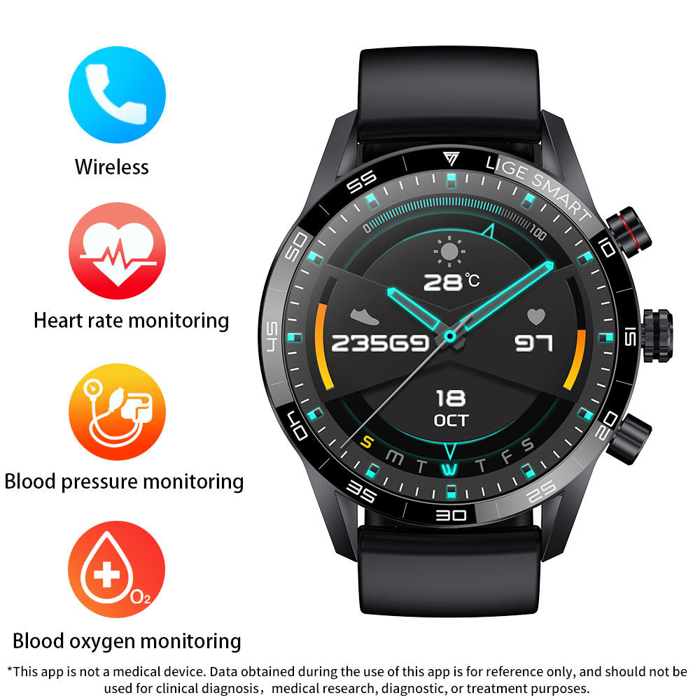 Smart Blood Pressure Heart Rate Bluetooth Watch