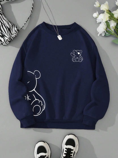 Nice Kawaii OK Teddy Bear Sweatshirts
