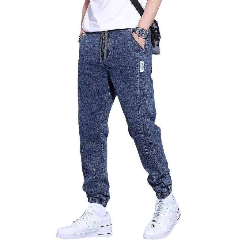 Harem Drawstring Elastic Beam Foot Men's Jeans