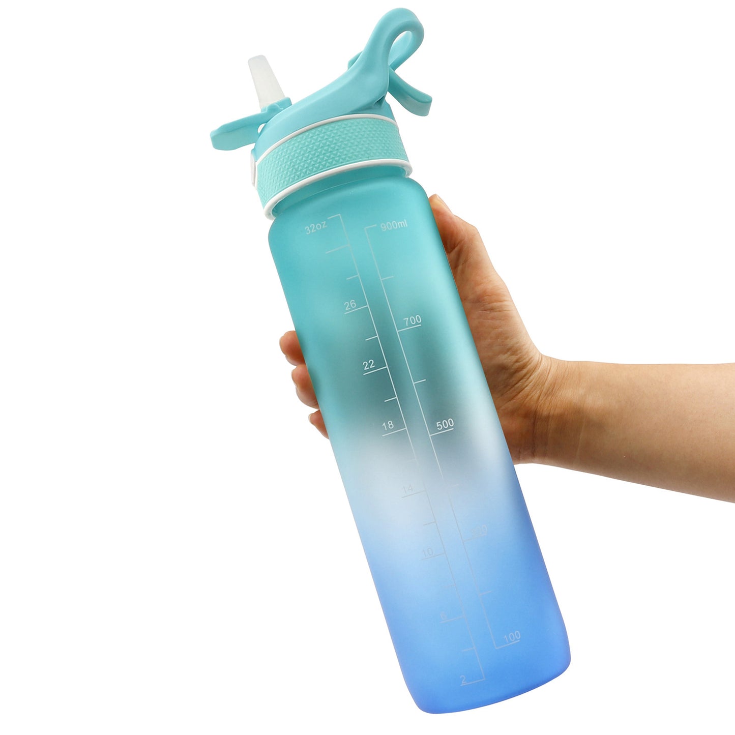 Sports Water Bottle Scrub Bounce Cover Straw