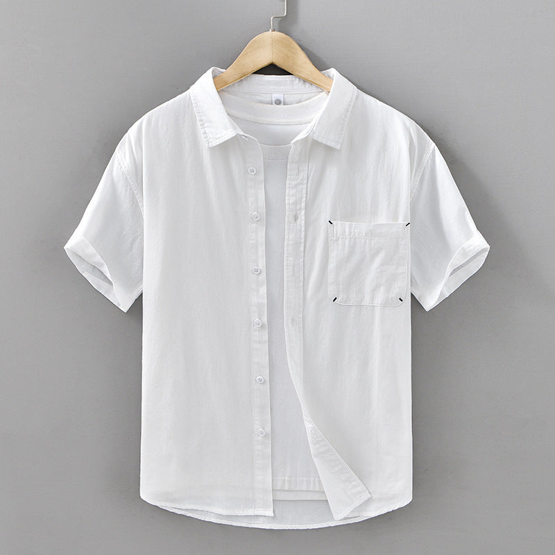 Men's Short-sleeved Cotton Shirt