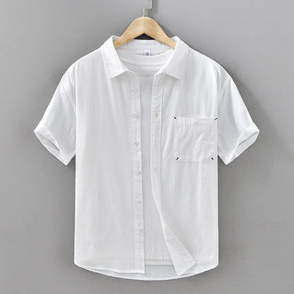Men's Short-sleeved Cotton Shirt