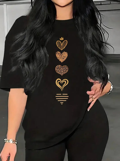 Valentine's Day Love Round Neck Women's T-shirt