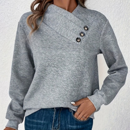 Elegant Asymmetrical Hem Button-Front